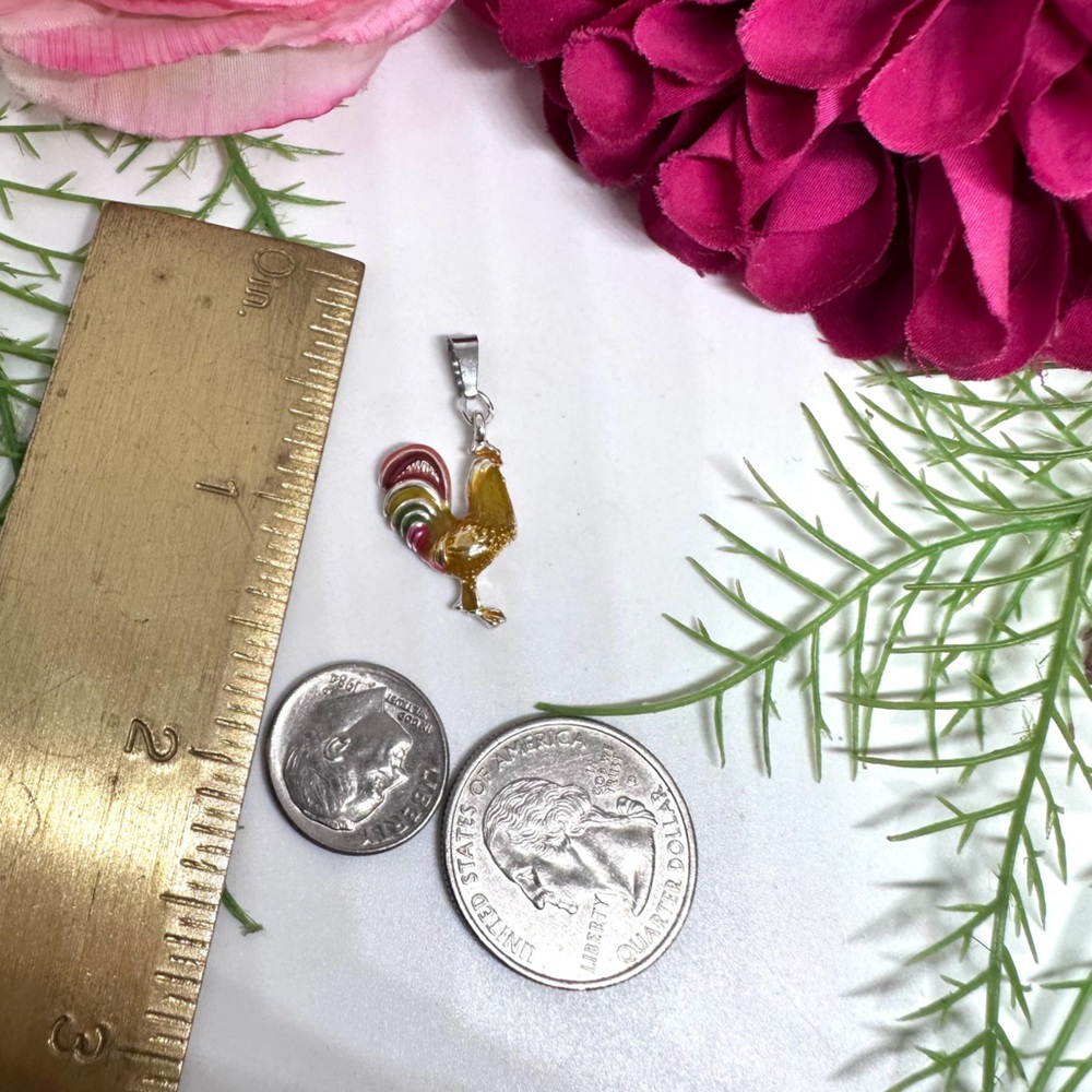 NEW⚜️Rooster Enamel Charm Pendant - Picture 5 of 5